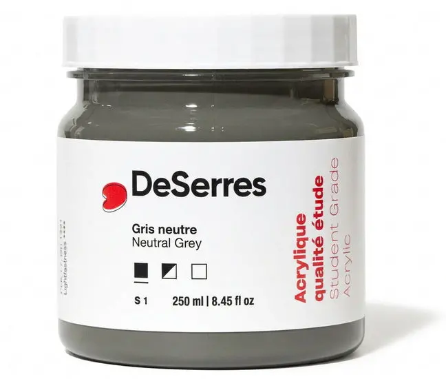 Student-Grade Acrylic Paint – Neutral Grey, 250Ml Value Size 1