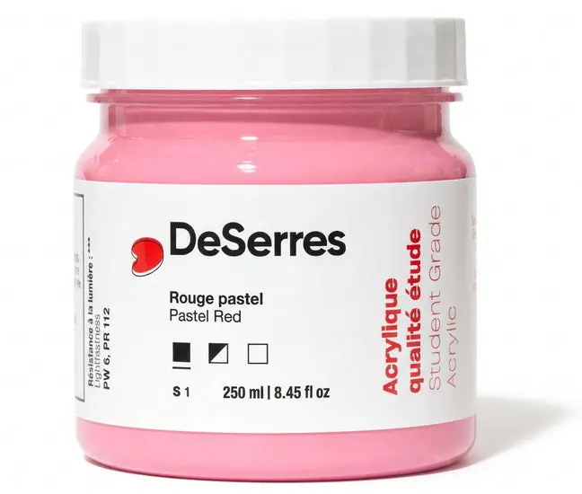 Student-Grade Acrylic Paint – Pastel Red, 250 Ml 1