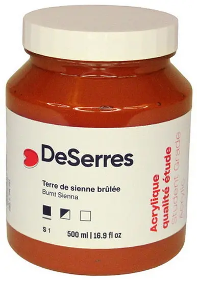 Student-Grade Burnt Sienna Acrylic Paint – 500 Ml 1