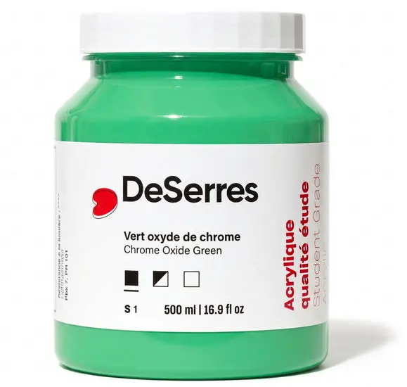 Student-Grade Chromium Oxide Green Acrylic Paint (500Ml) 1