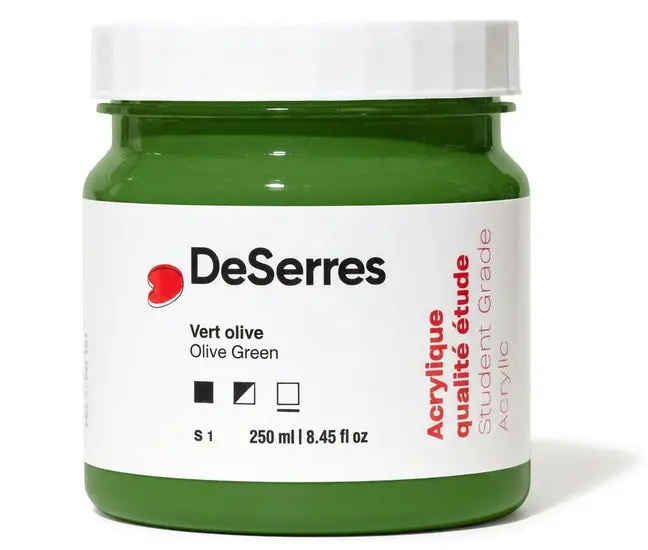 Student-Grade Olive Green Acrylic Paint – 250Ml Tube 1