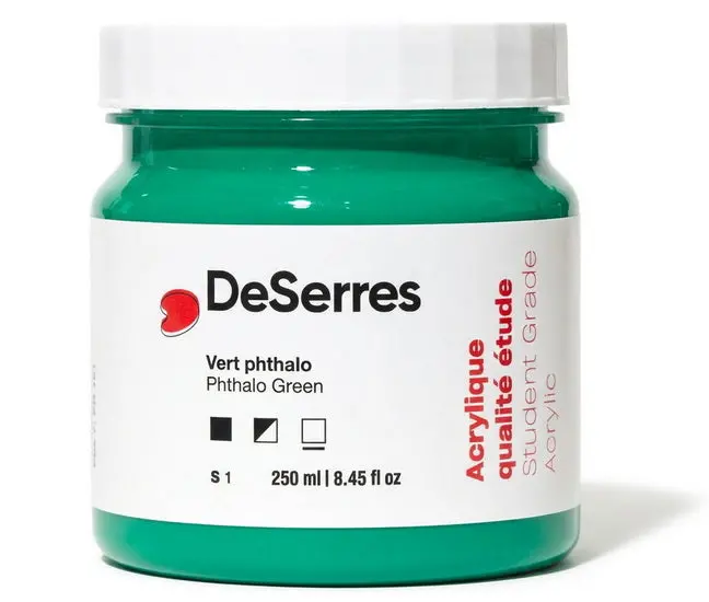 Student-Grade Phthalo Green Acrylic Paint – 250 Ml 1