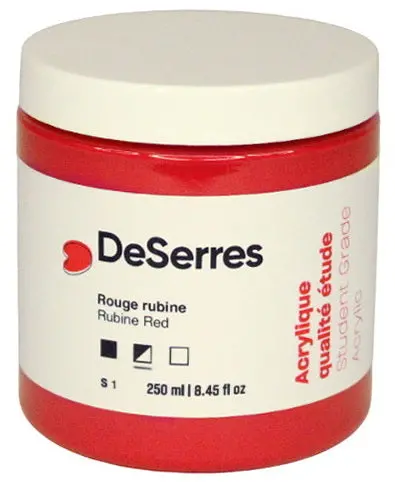Student-Grade Rubine Red Acrylic Paint – 250Ml Value Size 1
