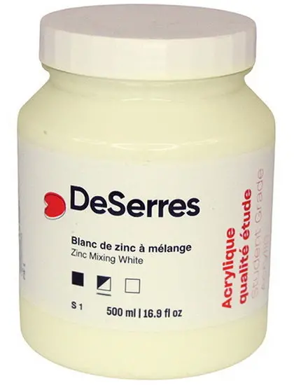 Student-Grade Zinc Mixing White Acrylic – 500 Ml 1