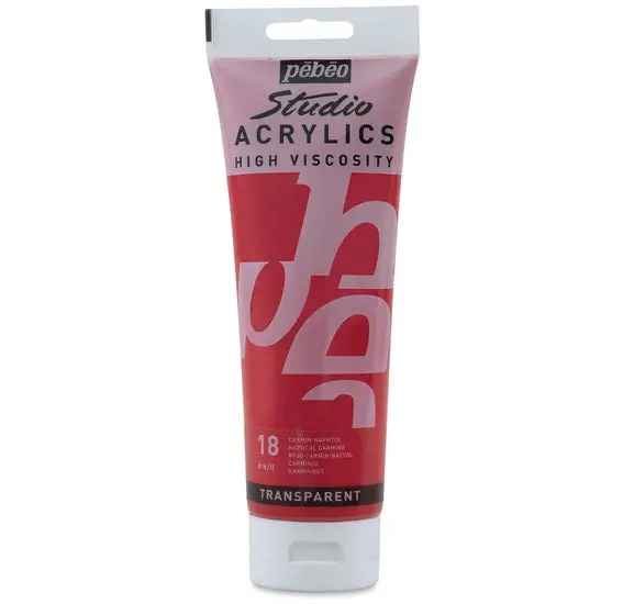 Studio Acrylic Hv Paint – Carmine Red, 250Ml, High-Viscosity Formula 1