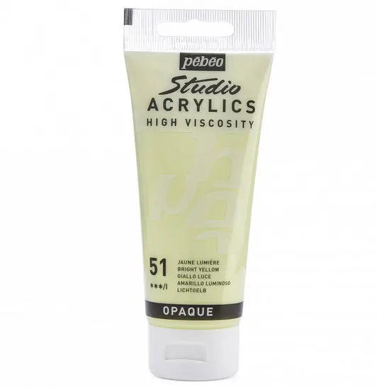 Studio-Grade Bright Yellow Acrylic Paint – Hv Series, 100 Ml 1