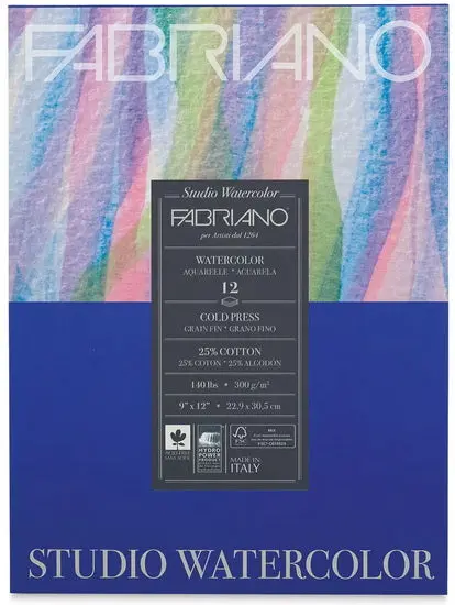 Studio Watercolor Pad – 300Gsm, 9×12 Inches, 12 Sheets 1
