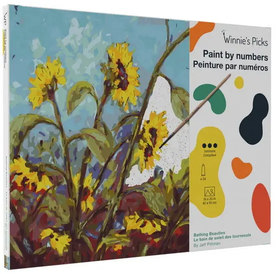 Sunflowers Paint-By-Number Canvas Kit – Classic Van Gogh Style 1