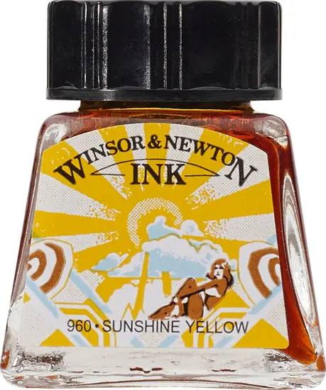 Sunshine Yellow Drawing Ink – 14 Ml Bottled India Ink 1