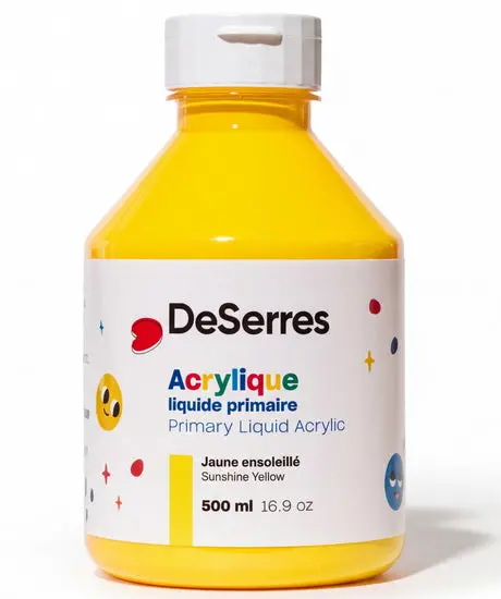 Sunshine Yellow Liquid Acrylic Paint – 500 Ml Primary Hue 1