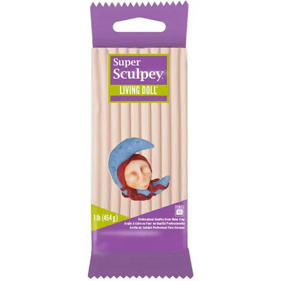 Super Sculpey Living Doll Clay – Light Beige, Oven-Bake Polymer 1