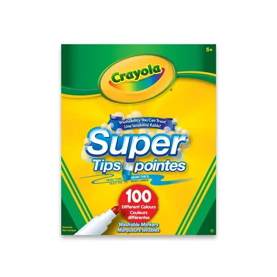 Super Tips Washable Markers – 100-Pack, Kid-Safe, Bold Colors 1