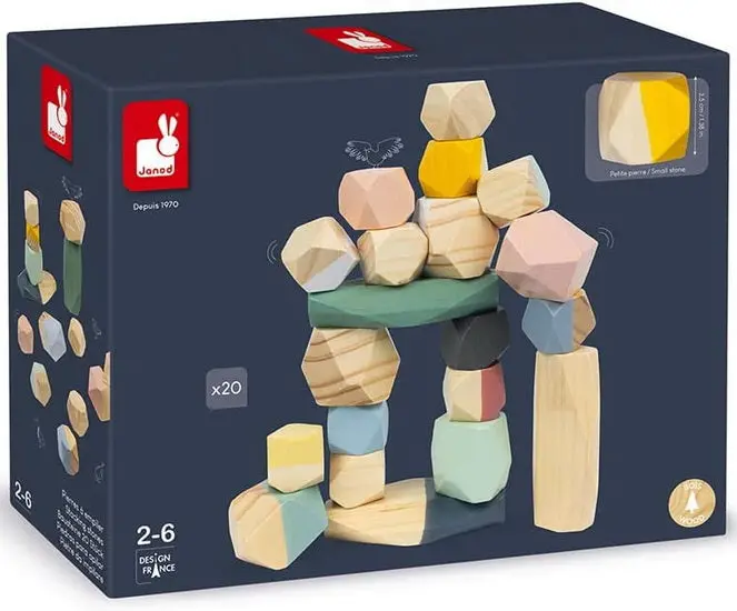 Sweet Cocoon Natural Stacking Stones – Wooden Balance Toys 1
