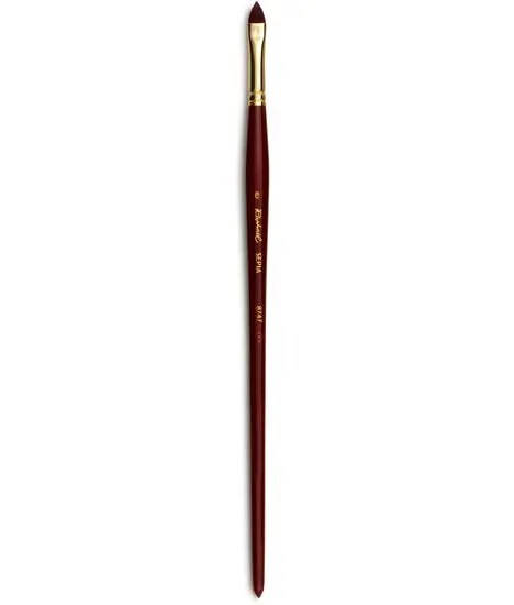Synthetic Acrylic Paintbrush - Sepia Tone, Cat'S Tongue Tip #6 1