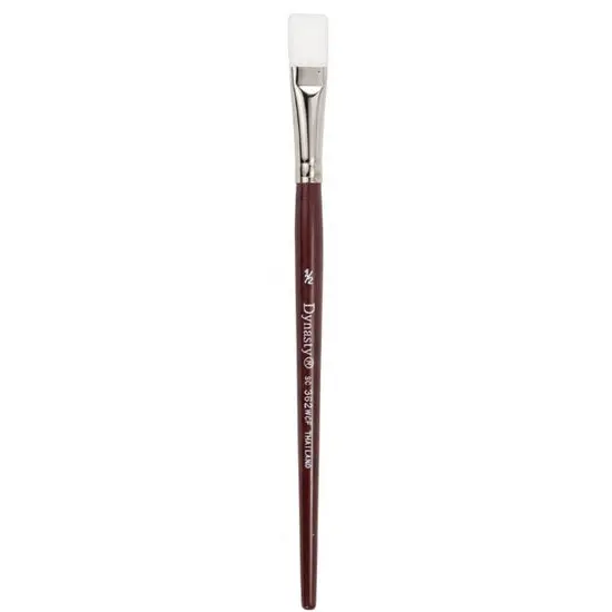 Synthetic Flat Brush – 1/2 Inch Width, Short Handle, Sturdy Bristles 1