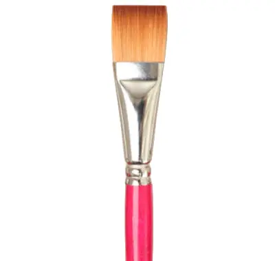 Synthetic Flat Brush With Short Handle, 3/4 Inch Width 1