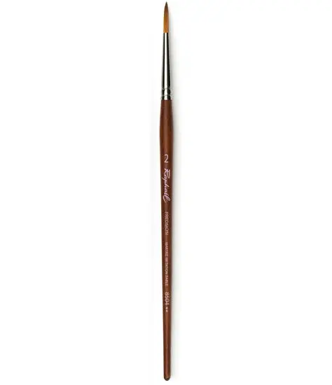 Synthetic Round Watercolor Brush – Precision Tip, Size #2 1