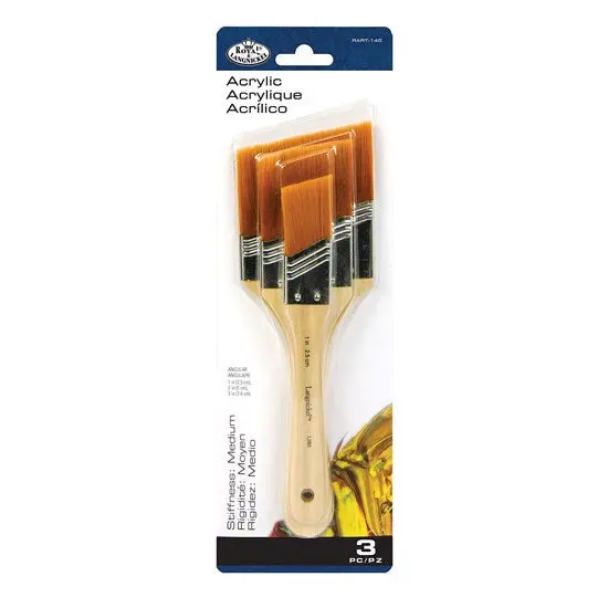 Taklon Angular Brush Set – Three Precision Synthetic Brushes For Detail Work 1