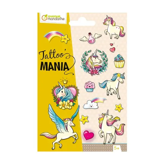 Tattoo Mania Unicorn Sticker & Design Collection – Fantasy Body Art Kit 1