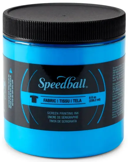 Textile Screen Printing Ink – Fluorescent Blue, 8 Oz 1