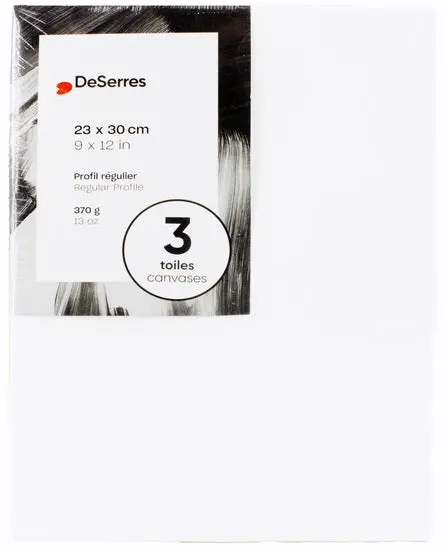 Three-Pack Standard Canvas Panels – 9 X 12 Inches, 370 Gsm Heavyweight 1