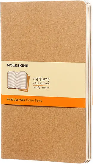 Three-Ruled Journal Set – Kraft Brown Cover, 13×21 Cm 1