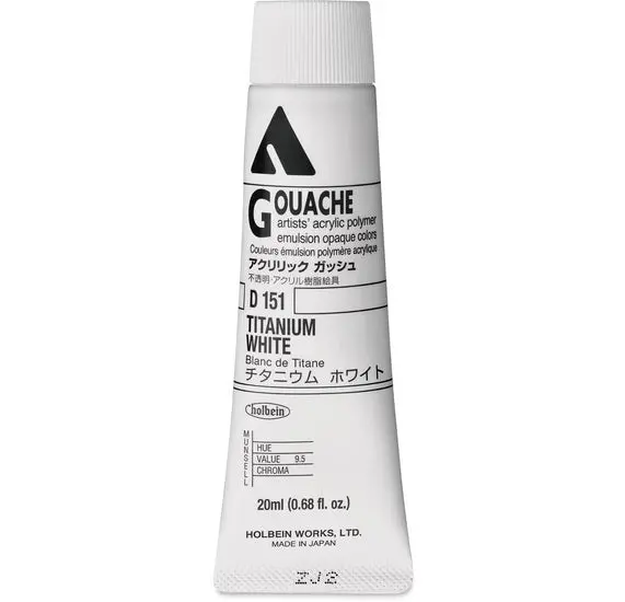 Titanium White Acryla Gouache – 20Ml High-Coverage Paint 1