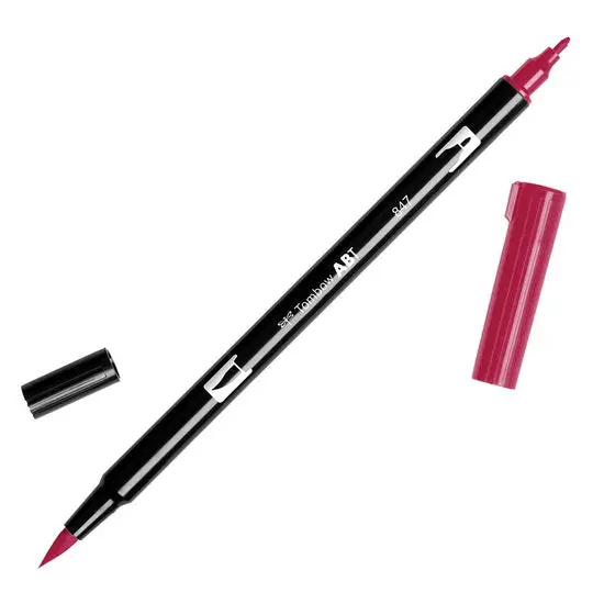 Tombow Dual Brush Pen – Crimson, Flexible Tip For Lettering & Illustration 1