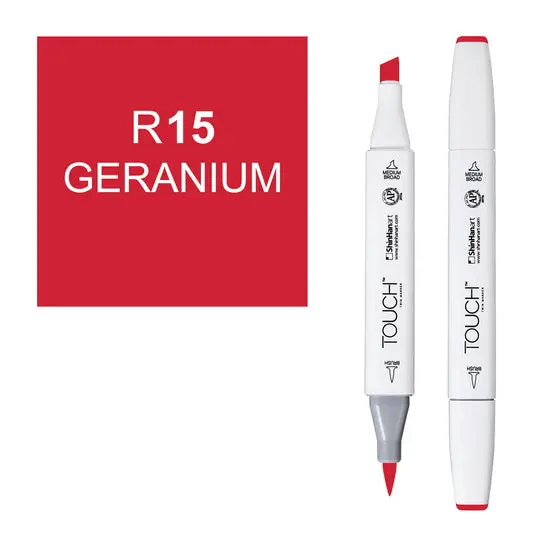 Touch Brush Marker – Geranium Red, Soft-Tip Blendable Ink 1