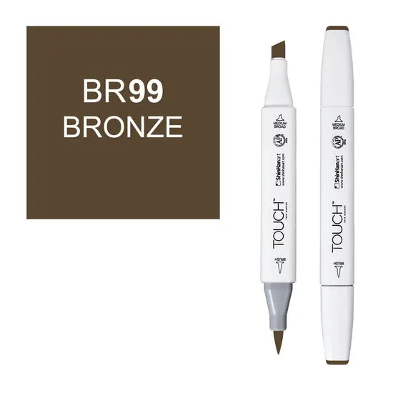 Touch Brush Marker In Metallic Bronze – Dual-Tip Art Pen 1