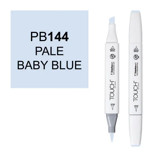Touch Brush Marker – Pale Baby Blue, Dual-Tip Flexible Nib 1