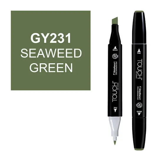 Touch Twin Brush Marker – Algae Green (Dual-Tip Alcohol Ink Marker) 1