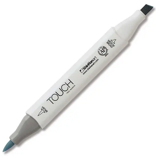 Touch Twin Brush Marker – Blue Gray Shade 1, Flexible Nylon Tip 1