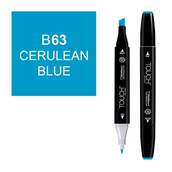 Touch Twin Brush Marker — Cerulean Blue Dual Tip 1