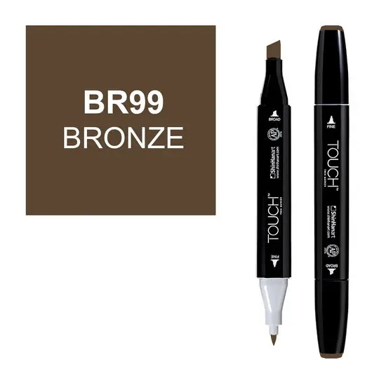 Touch Twin Brush Marker In Metallic Bronze – Dual-Tip Style 1