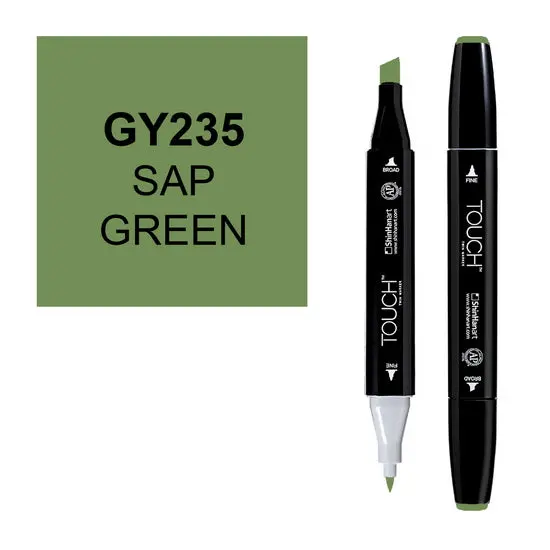 Touch Twin Brush Marker – Sap Green Dual Tip 1