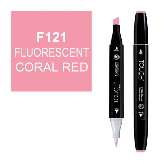 Touch Twin Dual-Tip Marker – Fluorescent Coral Red 1