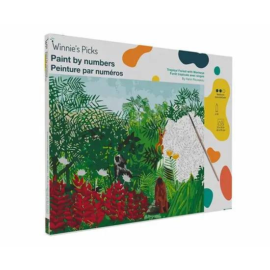 Tropical Forest Paint-By-Numbers Kit – Monkey Scene Art Project 1