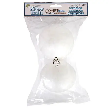 Two 4-Inch Polyfoam Craft Balls – Lightweight Sculpting And Decorating Base 1