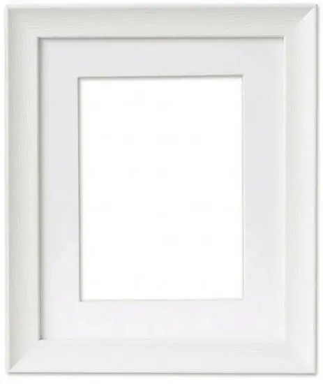 Two-In-One Wooden Picture Frame – White Finish, 16×20" With 11×14" Mat 1
