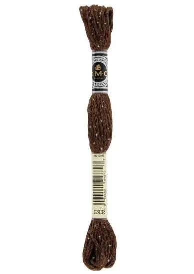 Ultra Dark Coffee Brown Glitter Embroidery Floss – Metallic Sheen 1