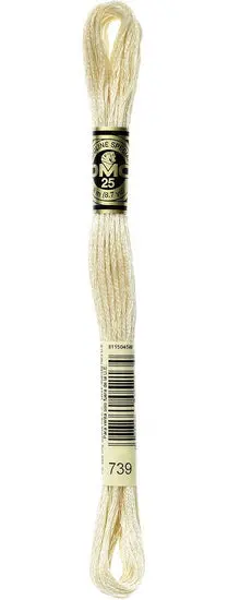 Ultra-Light Tan Embroidery Floss – Dmc Color #739, 8M Skein 1