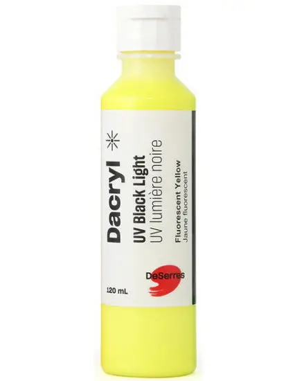 Uv-Responsive Fluorescent Yellow Acrylic Paint (120 Ml) 1