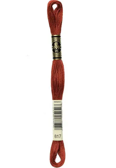 Very Dark Coral Red Embroidery Floss – Dmc Color #817 1