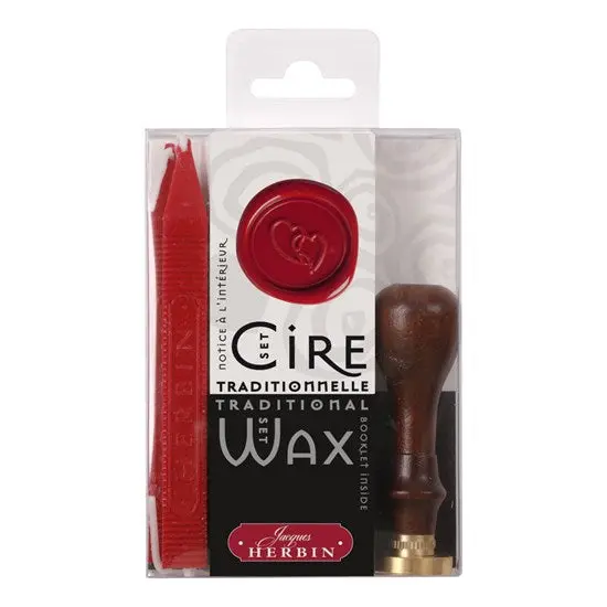 Vintage Heart-Shaped Wax Seal Kit – Traditional Sealing Supplies 1