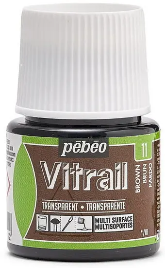 Vitrail Glass Paint – Brown Transparent 45Ml Bottle 1