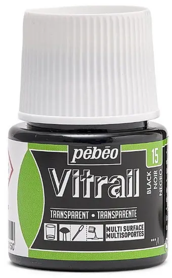 Vitrail Glass Paint – Glossy Black Finish, 45 Ml 1