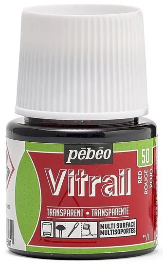 Vitrail Glass Paint In Classic Red, 45Ml Bottle 1