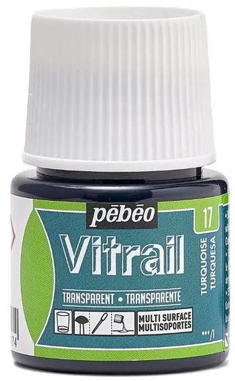 Vitrail Glass Paint – Turquoise, 45Ml, Stained-Glass Effect 1