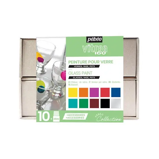 Vitrea 160 Glass Paint Collection Box – Ten 45 Ml Bottles 1